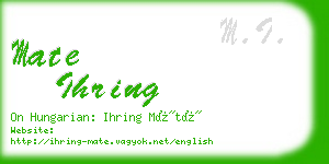 mate ihring business card